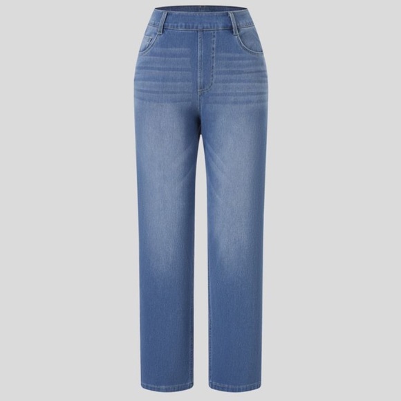 Halara Flex™ High Waisted Pockets Straight Leg Washed Casual Jeans Sz Small Tall - Picture 6 of 15